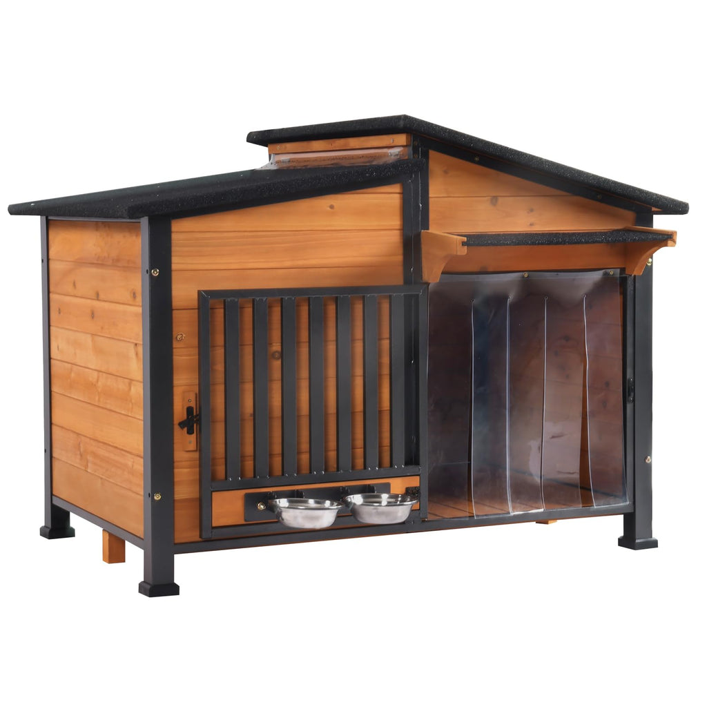 GUTINNEEN Dog House Insulated for Small Dogs Outdoor Cat House Feral Cat Shelter with Thermal Liner