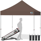 Eurmax USA 10x10ft Pop Up Canopy,Commercial Instant Tent for Outdoor Events,Patented No-Tip Rolling Storage Bag with 4 Sandbags,UV & Water Resistant,Heavy Duty Portable Shelter Gazebo,White