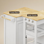 Gizoon Kitchen Island Cart with Storage Cabinet & Removable Tray