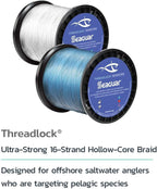 Seaguar Threadlock Braided Fishing Line, Low Visibility White, Multiple Sizes