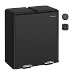 SONGMICS Trash Can, 2 x 8 Gallon (2 x 30 L) Double Compartment