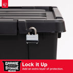 IRIS USA 6-Pack 20 Gal Heavy Duty Lockable Storage Totes with Lids, Black