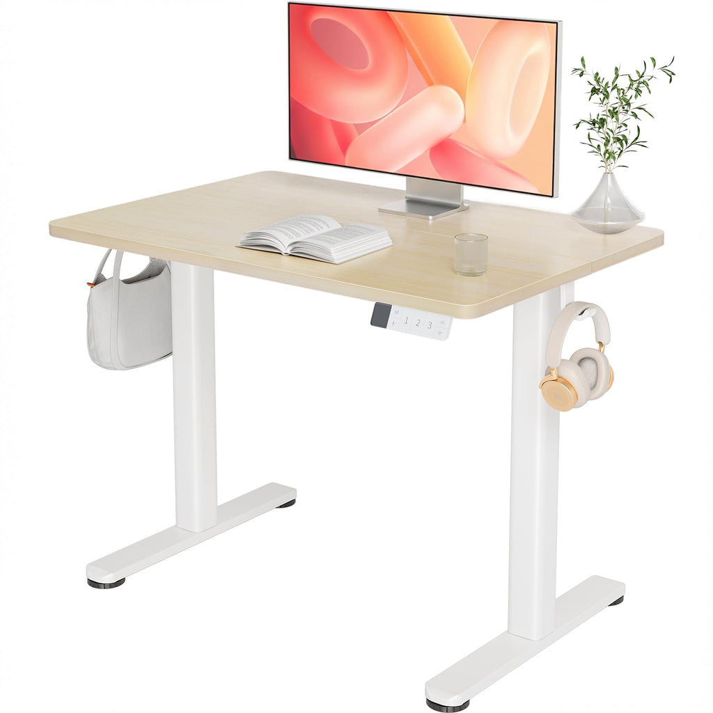 Claiks Electric Height Adjustable Standing Desk, 32x19 Inch, Nature