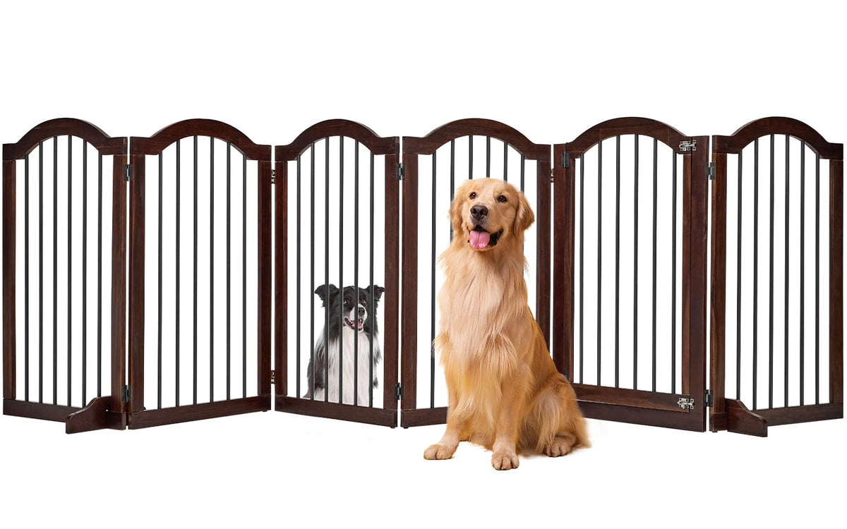 PrimeZone 144" Extra Wide 36" Tall Free Standing Dog Gate Indoor with Door