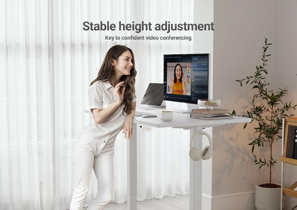 YDN 32 x 19 Inch White Electric Standing Desk