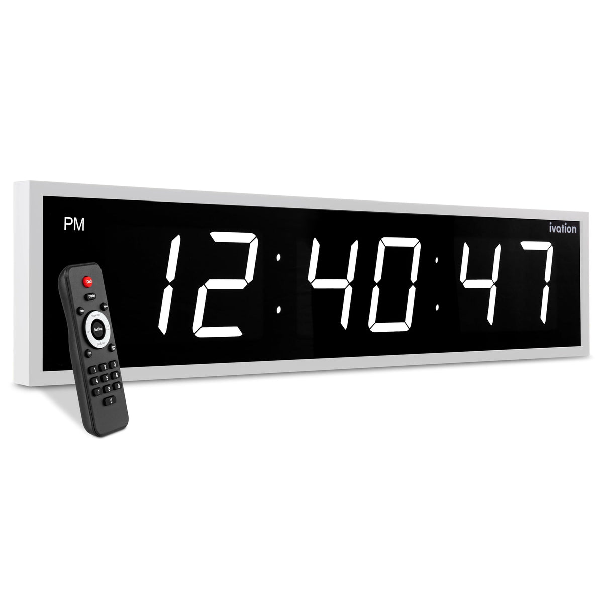Ivation Oversized Digital Wall Clock with Large LED Display & Timer, 36"