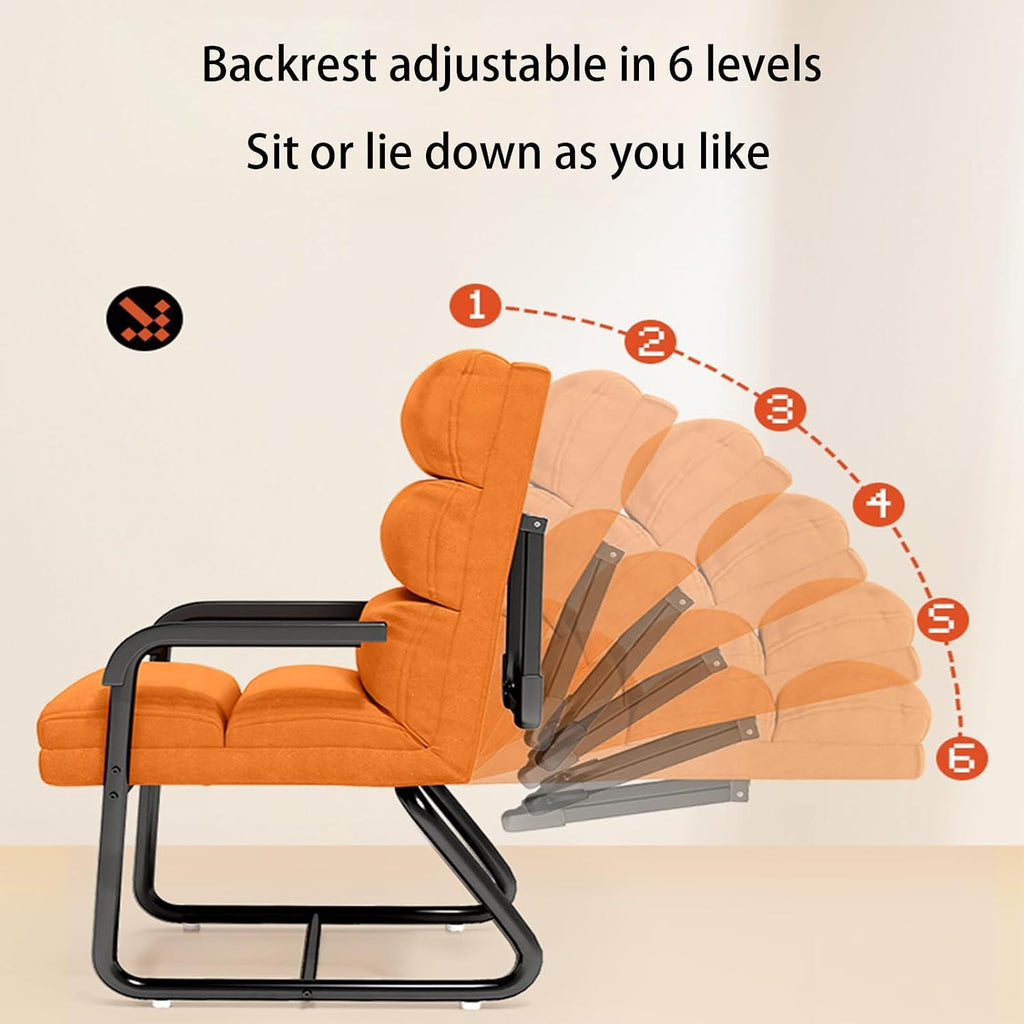 Padded Folding Chairs Backrest Adjustable In 6 Levels,folding Chairs Sit Or Lie Down,folding Chair With Armrests,folding Chairs For Office And Lunch Break,padded Folding Chairs With One-piece Frame (