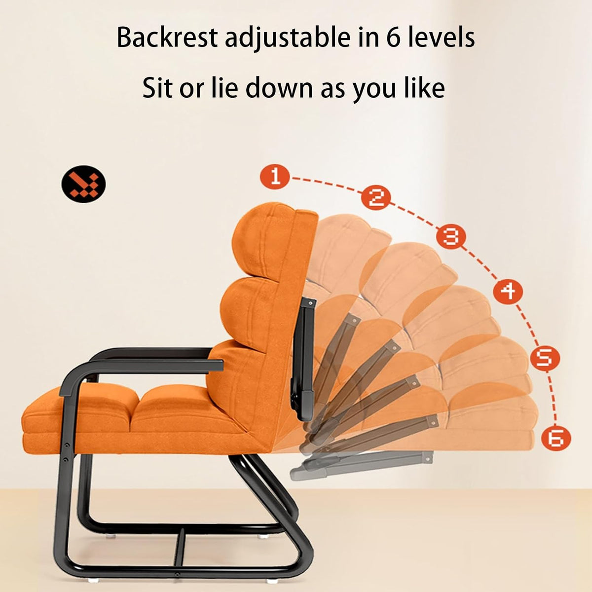 Padded Folding Chairs Backrest Adjustable In 6 Levels,folding Chairs Sit Or Lie Down,folding Chair With Armrests,folding Chairs For Office And Lunch Break,padded Folding Chairs With One-piece Frame (