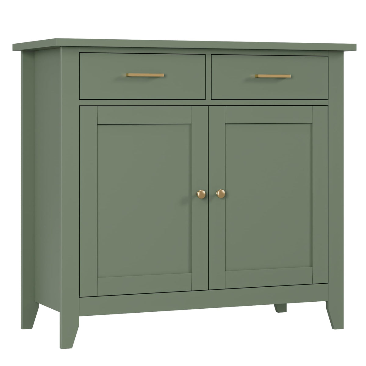 HORSTORS Farmhouse Kitchen Storage Cabinet, Small Buffet, Coffee Bar, White