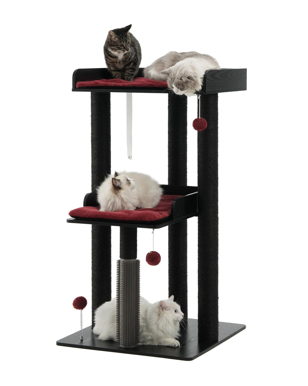 FourFurPets 43.7" Modern Cat Tree for Large Cats, Quick One‑Person Assembly