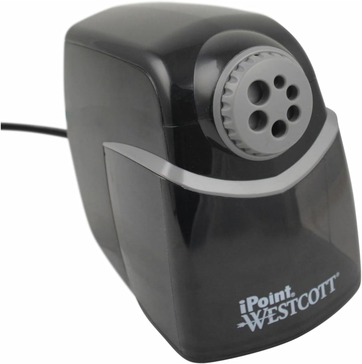 Westcott iPoint Evolution Axis Heavy Duty Electric Pencil Sharpener for Classroom, Black and Silver