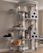 Gitelsnour Sturdy Cat Tree Tower, 3 XXL Condos for Large Adult Cats GCT036W