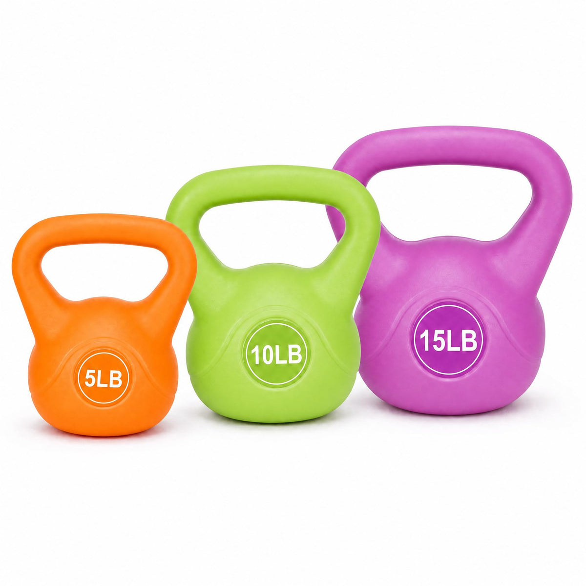 BalanceFrom Vinyl Kettlebell Set, 30/45/50/75 Pound Options – Cement-Filled Strength Training Weights with Ergonomic Grip and Color Coding for Full Body Fitness at Home or Gym