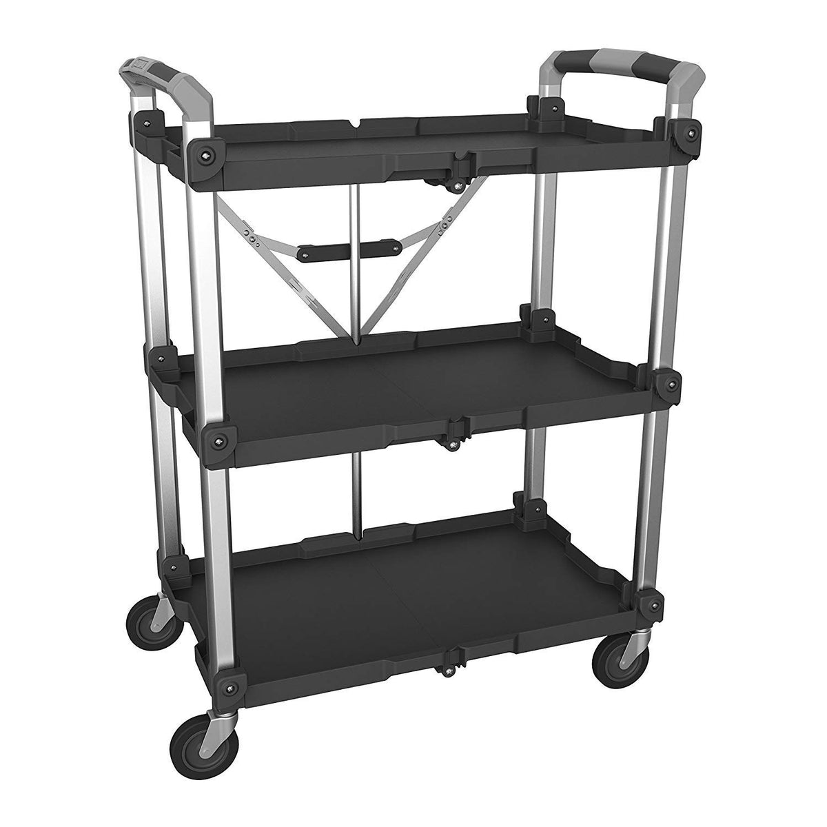 Olympia Tools 85-188 Pack-N-Roll Folding Collapsible Service Cart, 150LB Capacity, Black