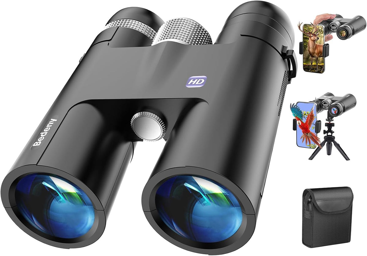 18x50 HD Binoculars for Adults with Upgraded Phone Adapter, Tripod and Tripod Adapter - High Powered with Super Bright and Large View for Bird Watching