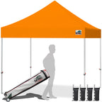 Eurmax USA 10x10ft Pop Up Canopy,Commercial Instant Tent for Outdoor Events,Patented No-Tip Rolling Storage Bag with 4 Sandbags,UV & Water Resistant,Heavy Duty Portable Shelter Gazebo,White