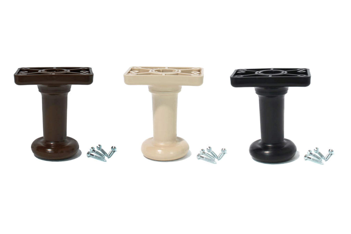 Universal Bedlegs Brand, Plastic, Screw-in, 2-Piece Bed Leg (5", Set of 12 (Eastern/California King), Sand)