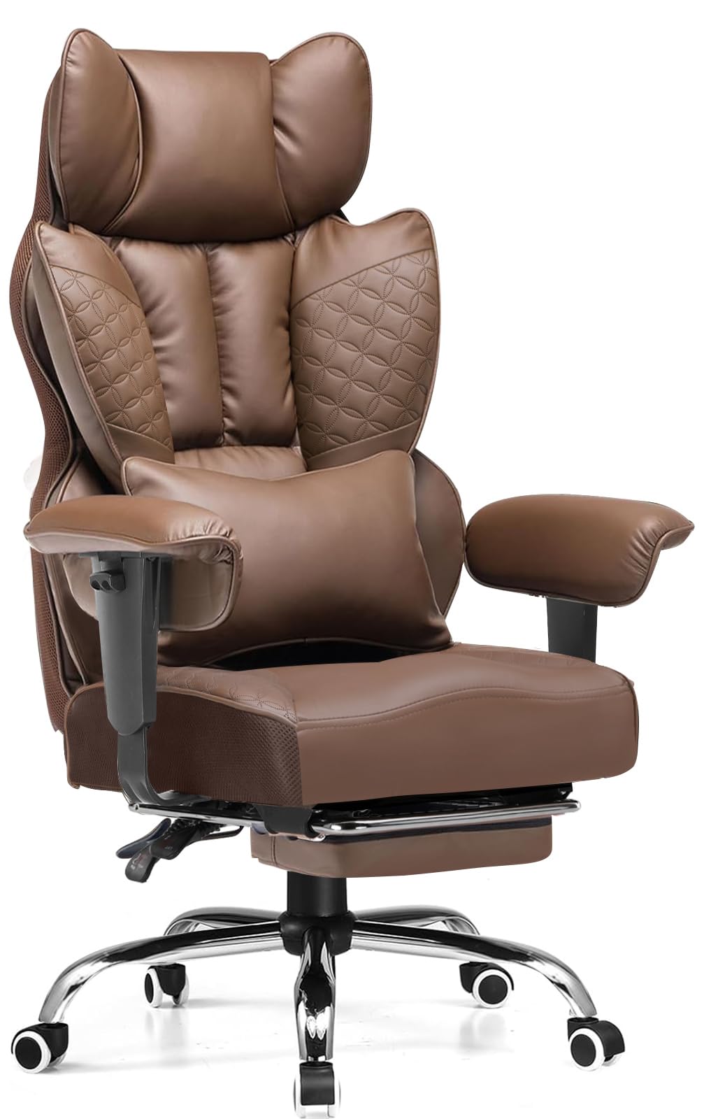 GTPLAYER Big and Tall Gaming Chair 400lbs Heavy Duty Office Chair with Footrest, High Back Pocket Spring Lumbar Support, Ergonomic Wide Comfy Seated Cushion for Lower Back Pain Relief, Earth-Black