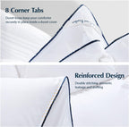 Pacific Coast Luxury White Goose Feather Down Fiber Comforter Queen Size, All Season Hotel Collection Duvet Insert, Ultra Soft, Breathable Bedding Comforter with 8 Corner Tabs, 90x90 Inch White