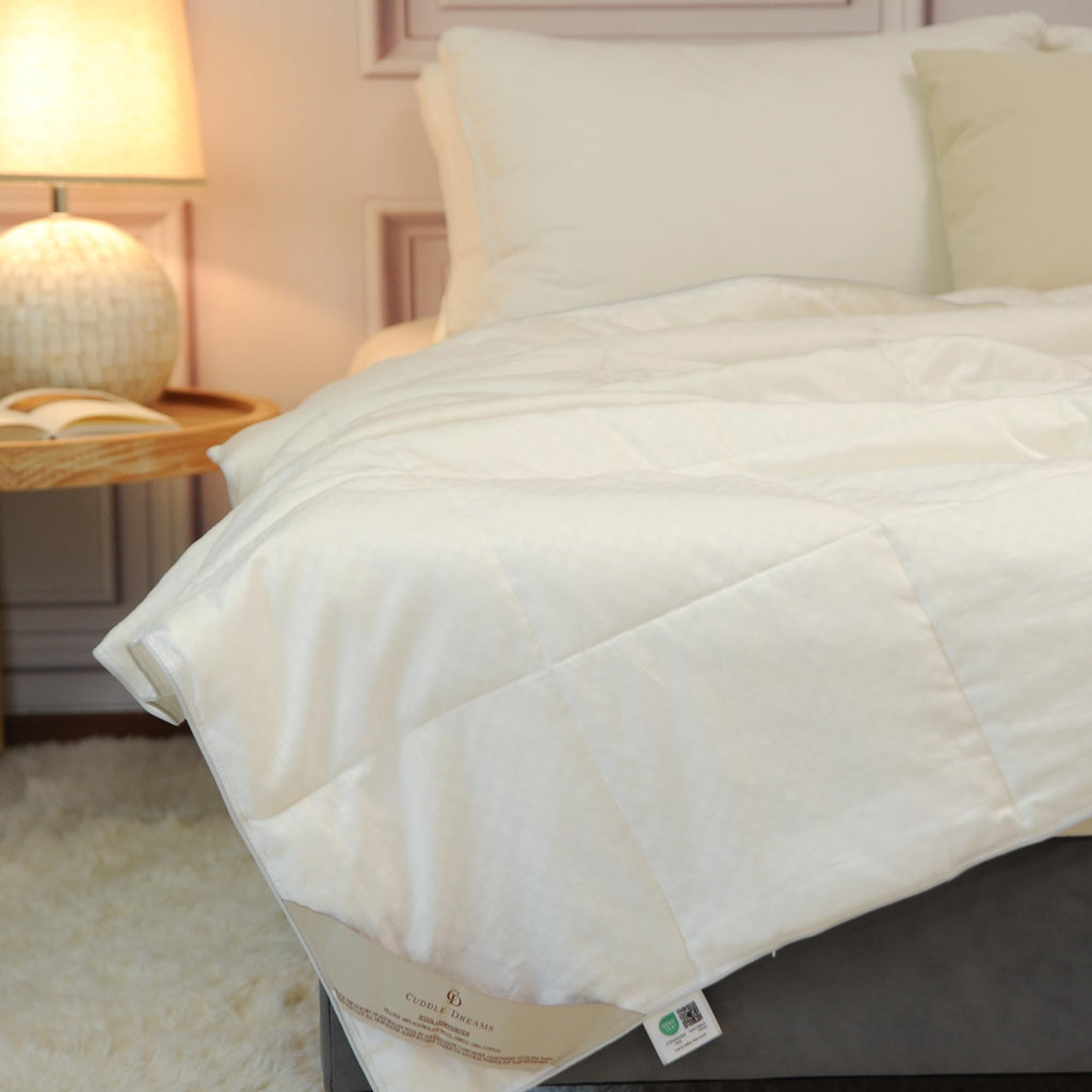 CUDDLE DREAMS Classic Wool Comforter (Midweight for All Season, Queen)