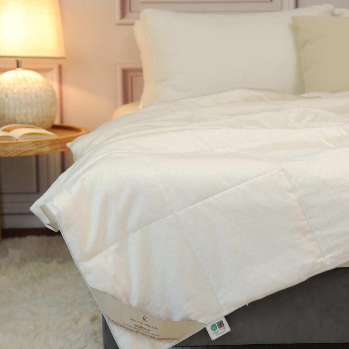 CUDDLE DREAMS Classic Wool Comforter (Midweight for All Season, Queen)