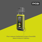 RYOBI - RBPINMM1 Moisture Tester – Wood and Building Materials Detection, Large LCD Display, Compact, Perfect Renovation