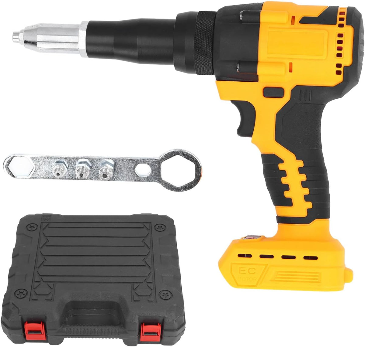 Cordless Rivet Gun, 3.2‑4.8mm Brushless Portable Electric Rivet Tool, Automatic Blind Riveter Nut Gun Tool Professional Rivet Tool for Office Building Not Included Battery