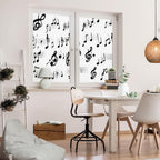 Modern Musical Notes Window Privacy Film 35.4Wx63L inch x 2pcs