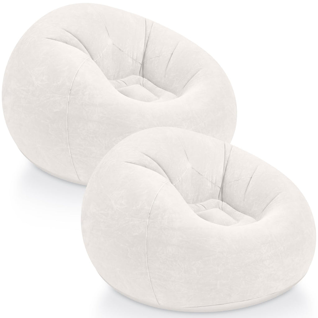 Realspring Inflatable Bean Bag Chairs,Coffee,4 Pcs