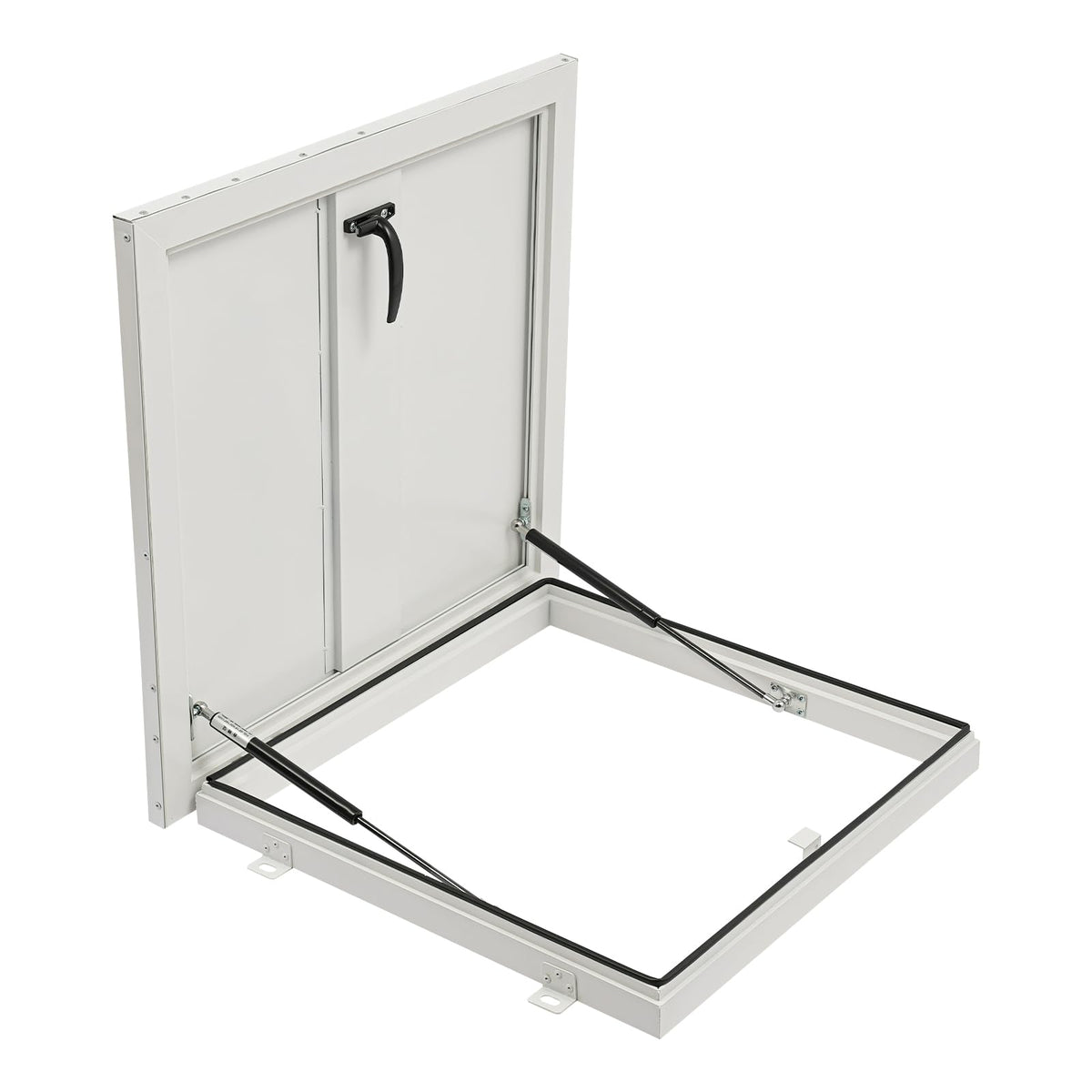 Roof Hatch, Roof Access Hatch,Roof Security Door with Hydraulic Support Rod and Switch Type Handle,Commercial Manhole Cellar Export Lid,Attic Skylights Roof Hatch Vent Access Door (Black-25.6x25.6)