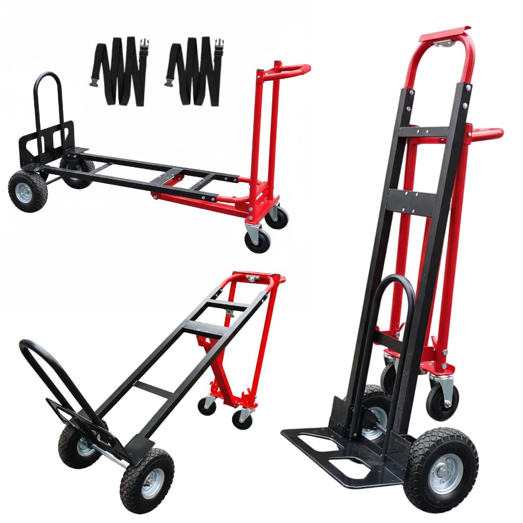 Suzhi Hand Truck Dolly Cart Heavy Duty/with 2 Wheels,600 Lbs Load, 2 Straps for Moving Furniture/Appliance/Carton/Warehouse/Office