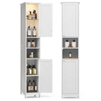 VASAGLE Tall Storage Cabinet with Lights, Slim, 11.8" W, Cloud White