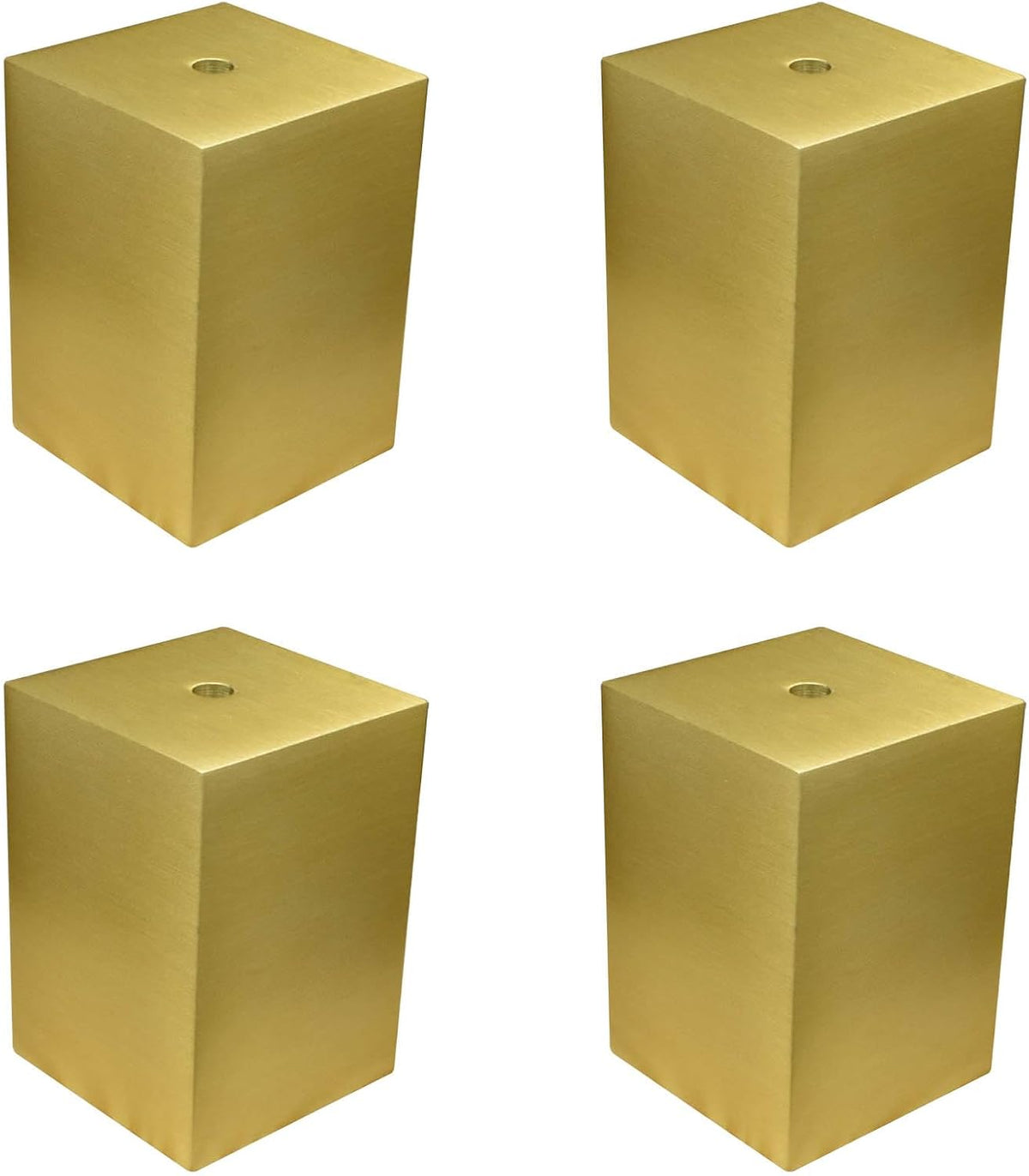 Furniture Risers， Gold Support Legs Aluminum Alloy Furniture Risers Metal Bed Raisers Solid Sofa Risers for Table Couch Chair, 4 Pcs(4.5 x 4.5 x 5cm)