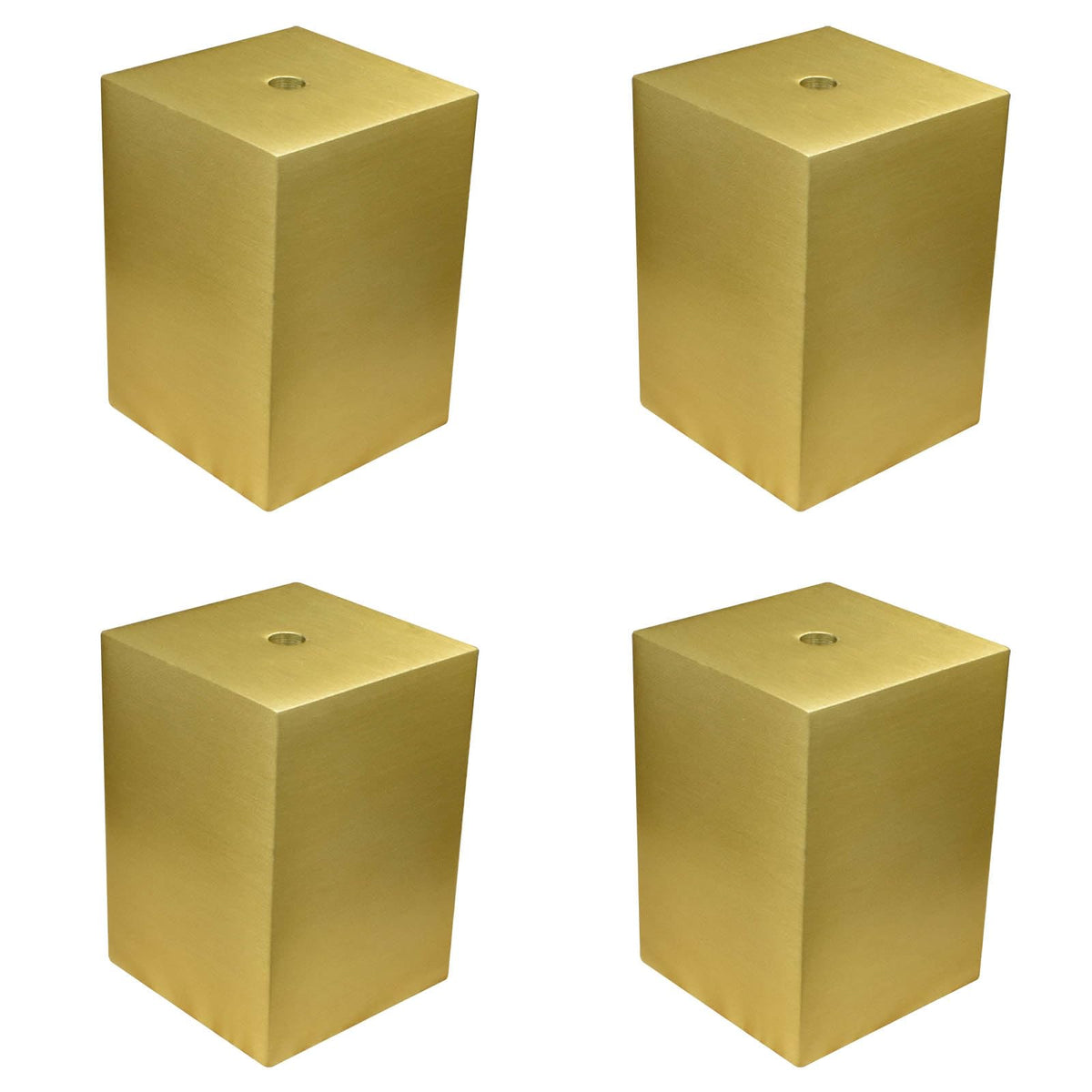 Furniture Risers， Gold Support Legs Aluminum Alloy Furniture Risers Metal Bed Raisers Solid Sofa Risers for Table Couch Chair, 4 Pcs(4.5 x 4.5 x 5cm)