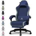 GTPLAYER Gaming Chair, Computer Office Chair with Pocket Spring Cushion, Linkage Armrests and Footrest, High Back Ergonomic Computer Chair with Lumbar Support Task Chair with Footrest(Black)