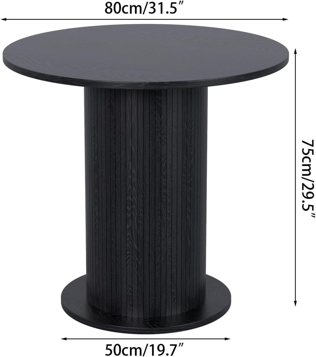 31.5 inch Round Dining Table for 2, Modern Farmhouse Kitchen Table