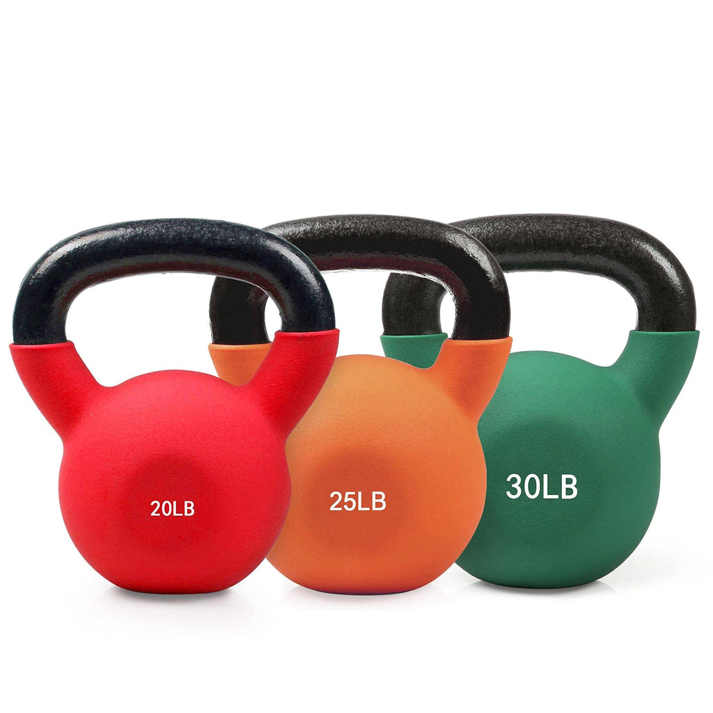 RitFit Neoprene Coated Kettlebell Weight Set, Solid Cast Iron
