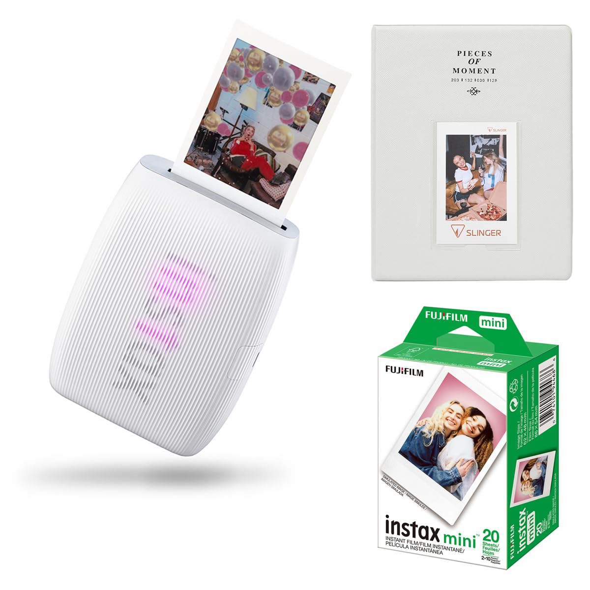 Fujifilm Instax Mini Link 3 Wireless Smartphone Printer, 20 Exp Film, Album
