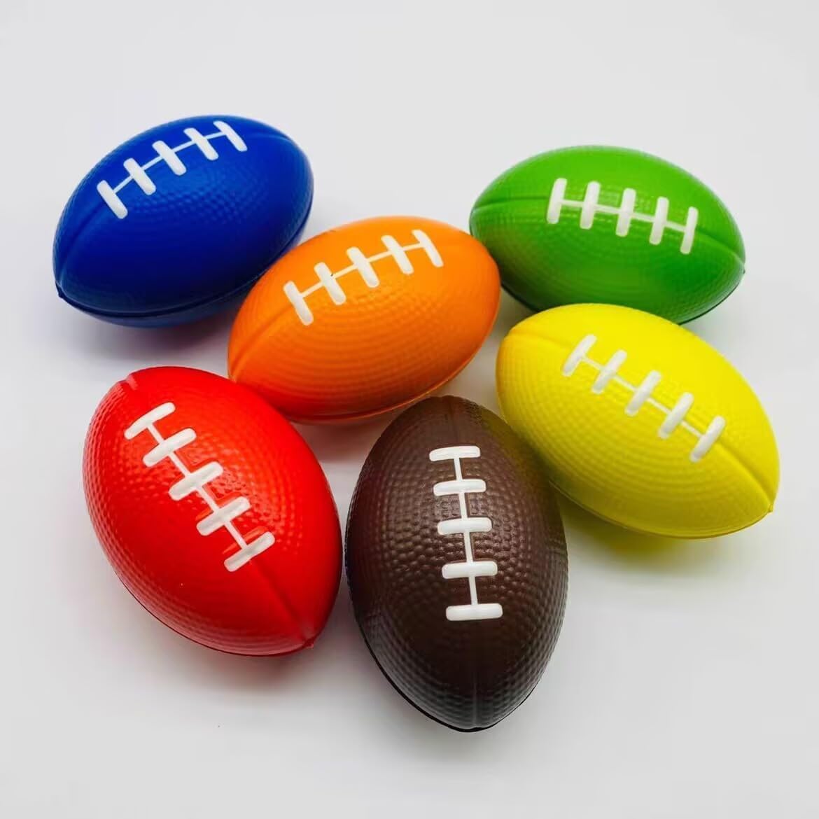 Custom Football Grip Strengthener with Logo–PU Foam Squeeze Ball for Stress Relief,Hand Exercise & Office Fidget.