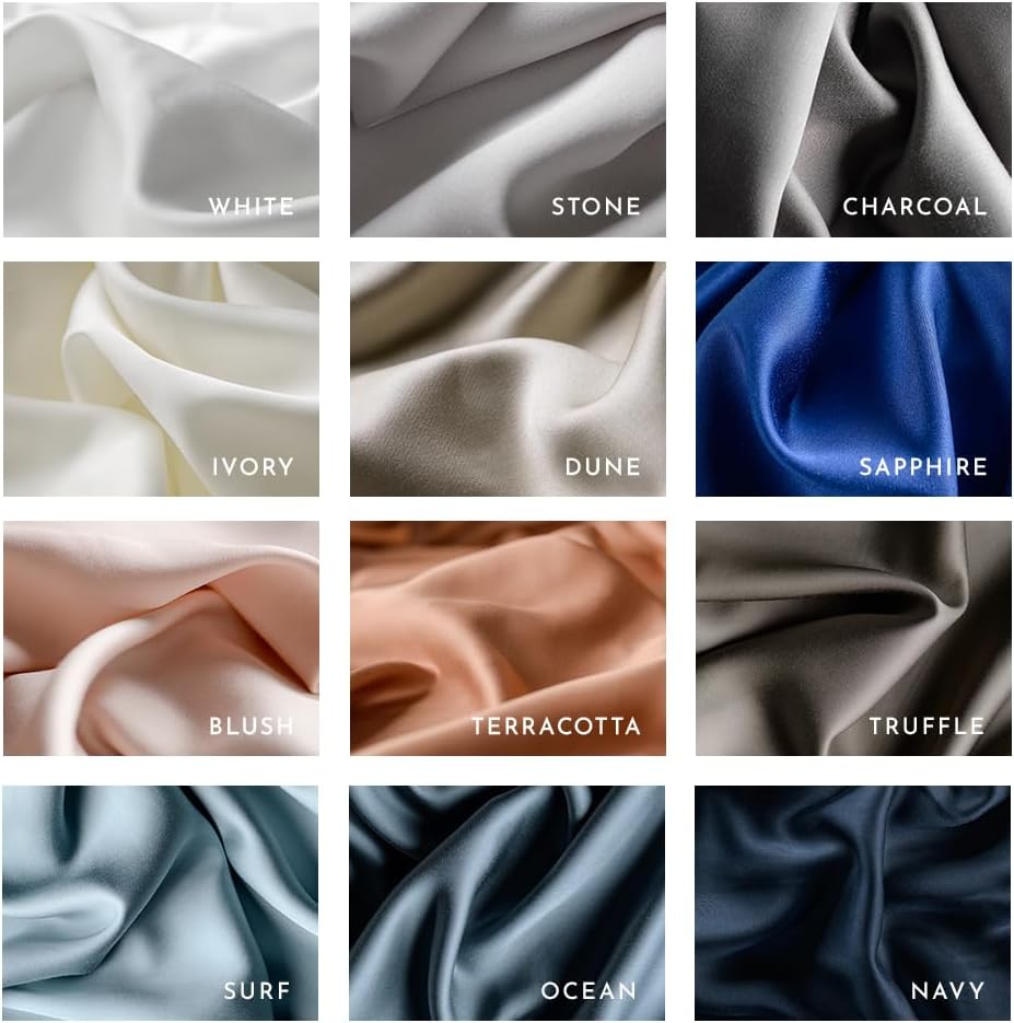 LUXOME Luxury Sheet Set | 100% Rayon (Viscose) from Bamboo | Queen Size - Charcoal | Deep Pockets | 4-Piece Set (Fitted, Flat, 2 Pillowcases)