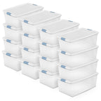 Sterilite Latching Box with Lids for Home and Office, 32 Quart, 6-Pack
