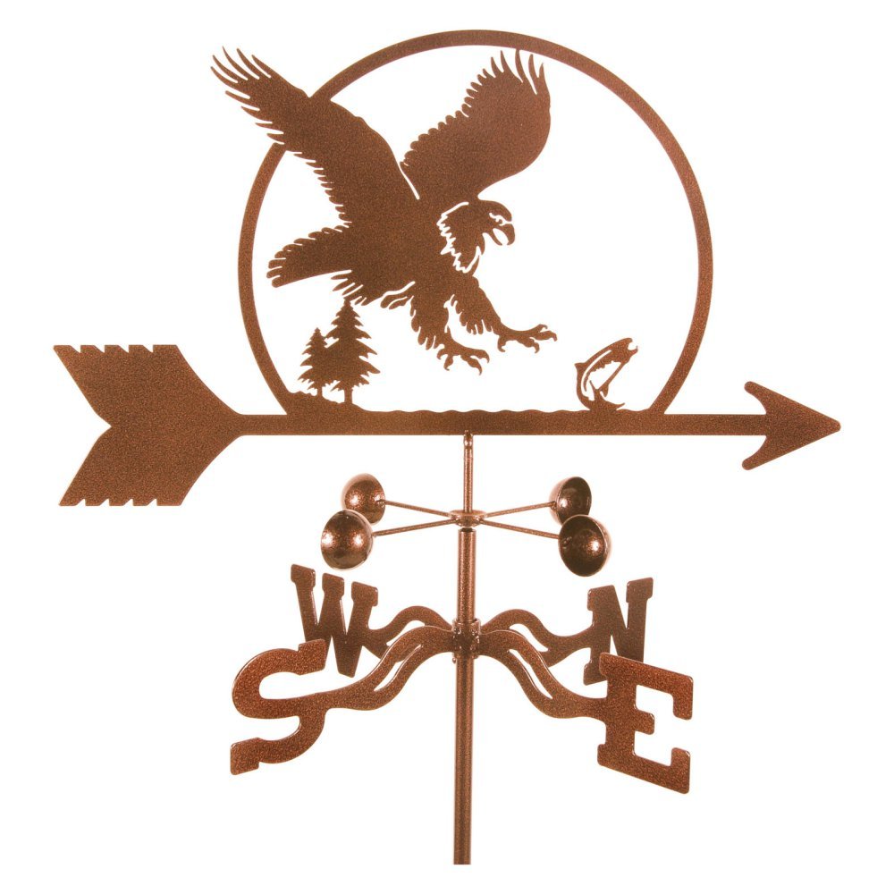 EZ Vane Steel Eagle Weathervane with Wind Cups — Deck Mount