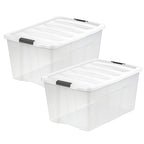 IRIS USA 6-Pack 72 Quart Storage Bins with Lids, Clear