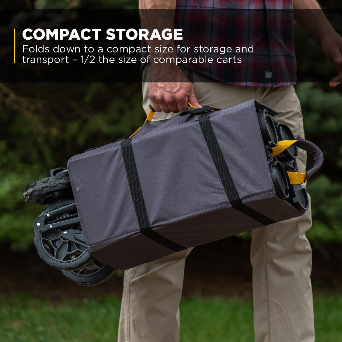 Gorilla Carts Collapsible Folding Outdoor Utility Wagon, 7 Cu Ft, Black