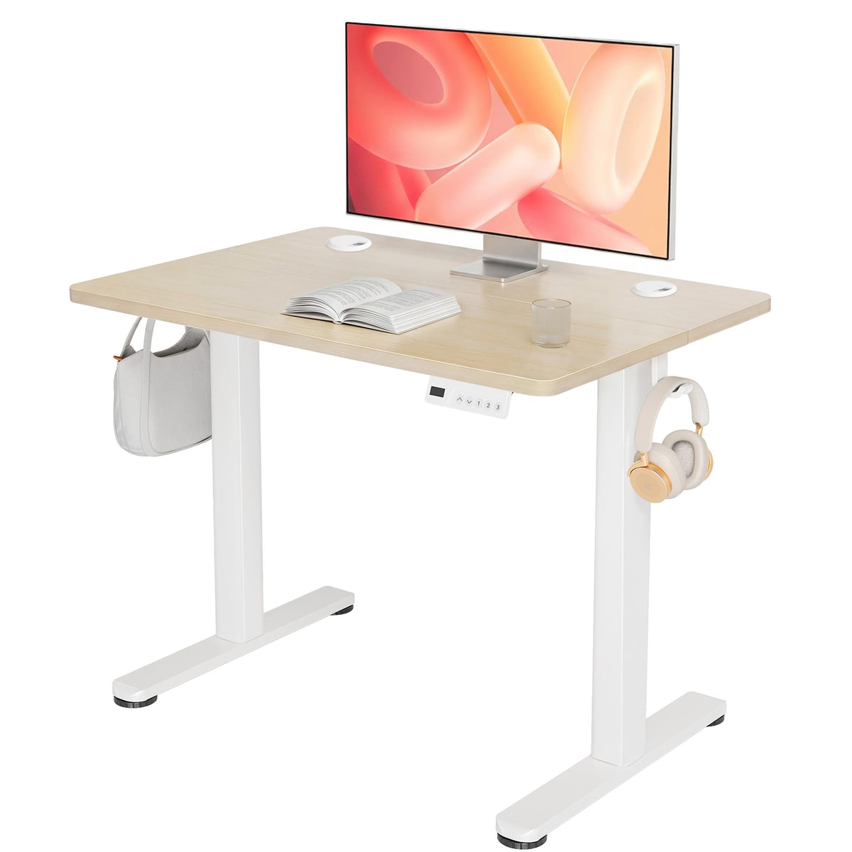 YDN 32 x 19 Inch White Electric Standing Desk