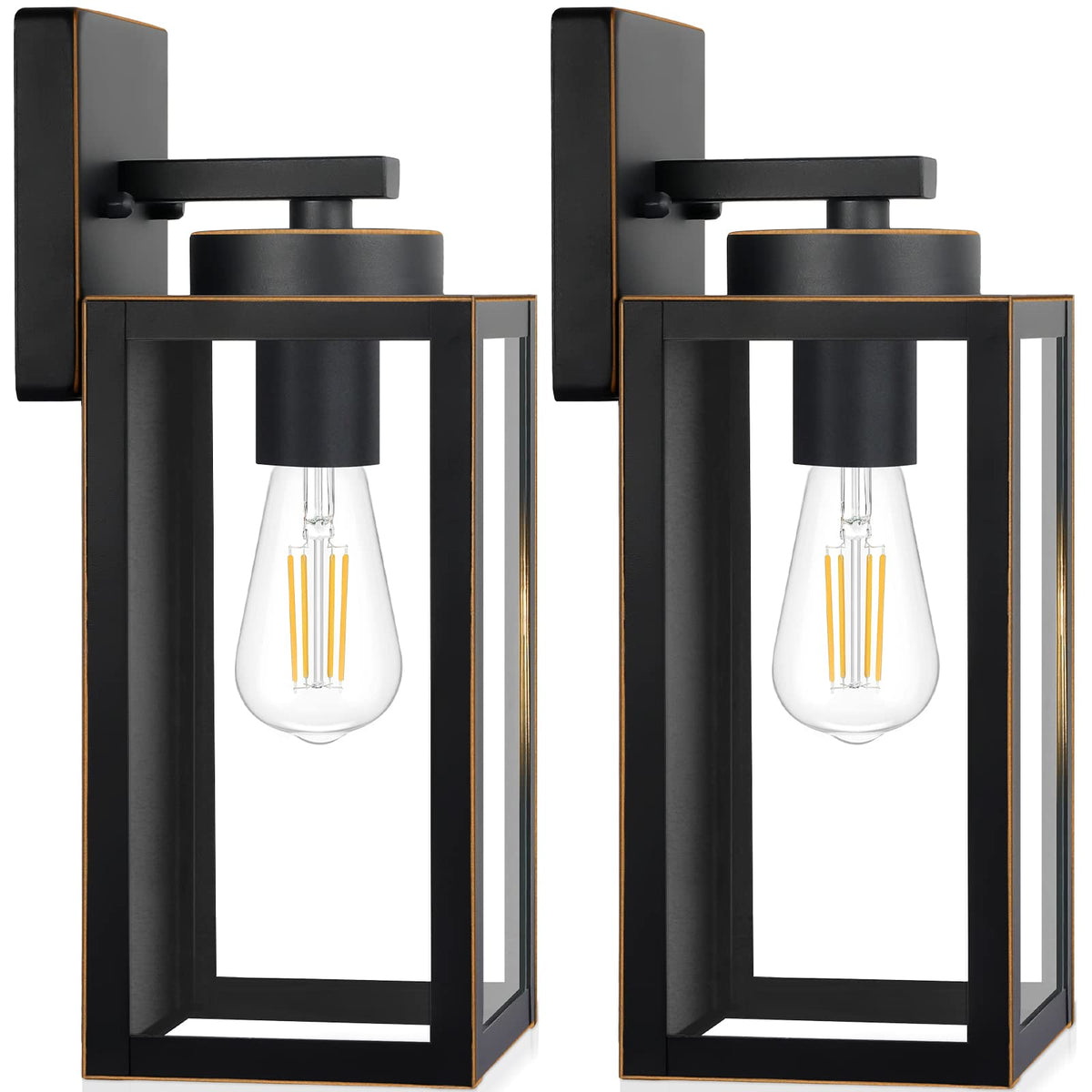 BesLowe 23.9" Extra Large Size Outdoor Wall Light Fixture, Exterior Lighting Fixture Porch Sconce Wall Mounted, Waterproof Outdoor Wall Lantern, Outside Light for House Patio Front Door Garage, Black