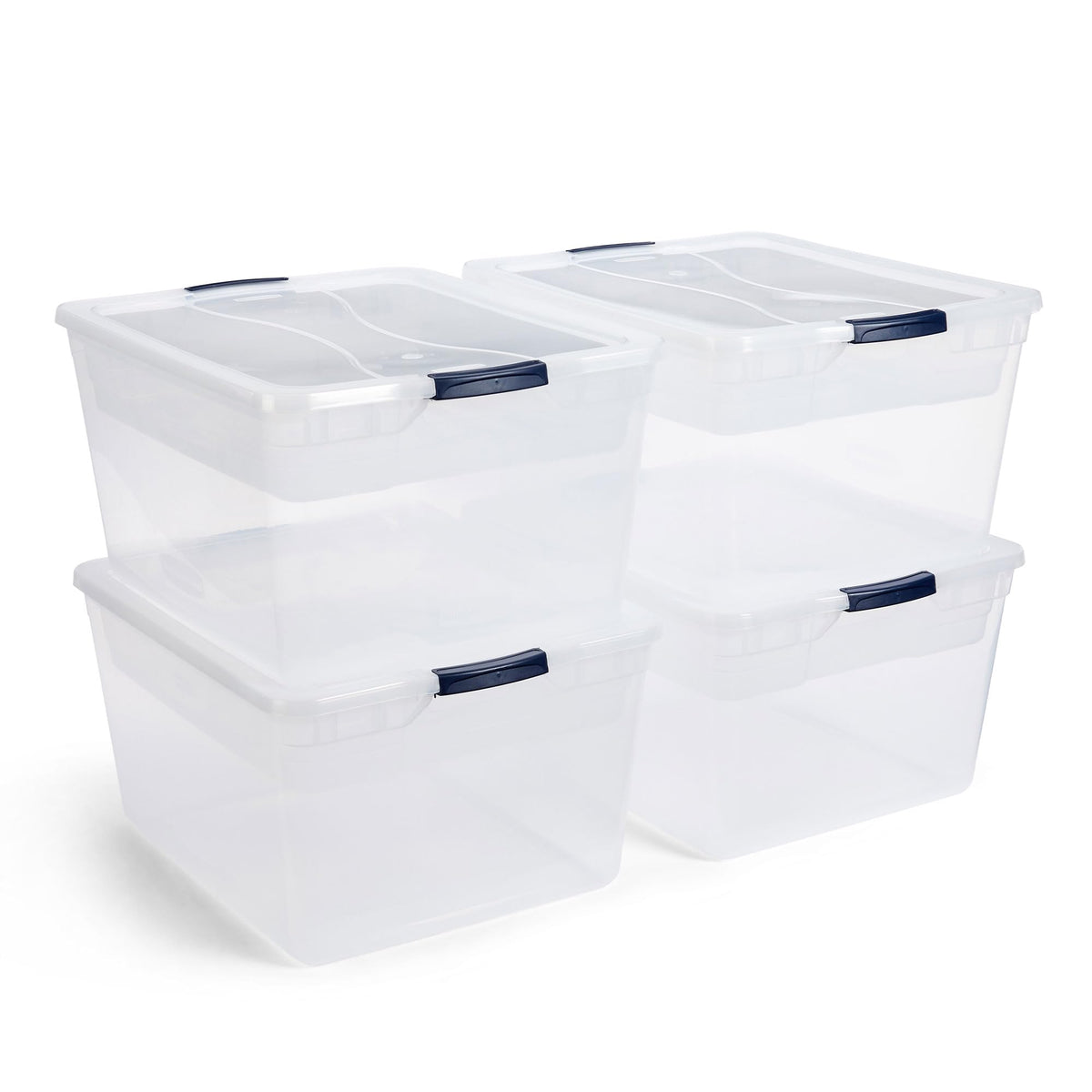 Rubbermaid Cleverstore Clear 32 Qt, 6 Pack Stackable Plastic Storage Bins with Lids, Great for Closet and Laundry Storage, Organizing in the Home