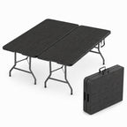 2 PACK of 4 Feet Foldable Table Adjustable Height with Built in Handle, Steel Legs | 4FT Heavy Duty Portable | Perfect for Party Dining Wedding Events Picnic Indoor Outdoor Camping Folding - 4 Foot