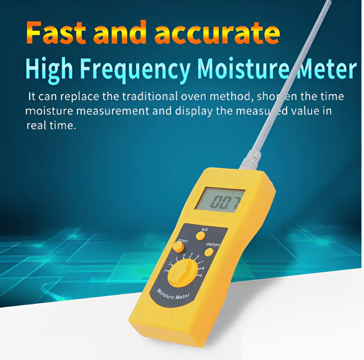 High Frequency Food Moisture Meter for Raw Materials, 0-80% Moisture Range, Accurate ±0.5%, Portable Digital Analyzer for Meat, Bean Paste, Puree, Seeds & More