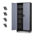 Letaya White Storage Cabinet with Adjustable Shelves-Metal Home Kitchen Pantry Cabinets with Doors,Organization Locker for Cupboard/Bedroom/Dining/Living/Bathroom/Office/Garage Room